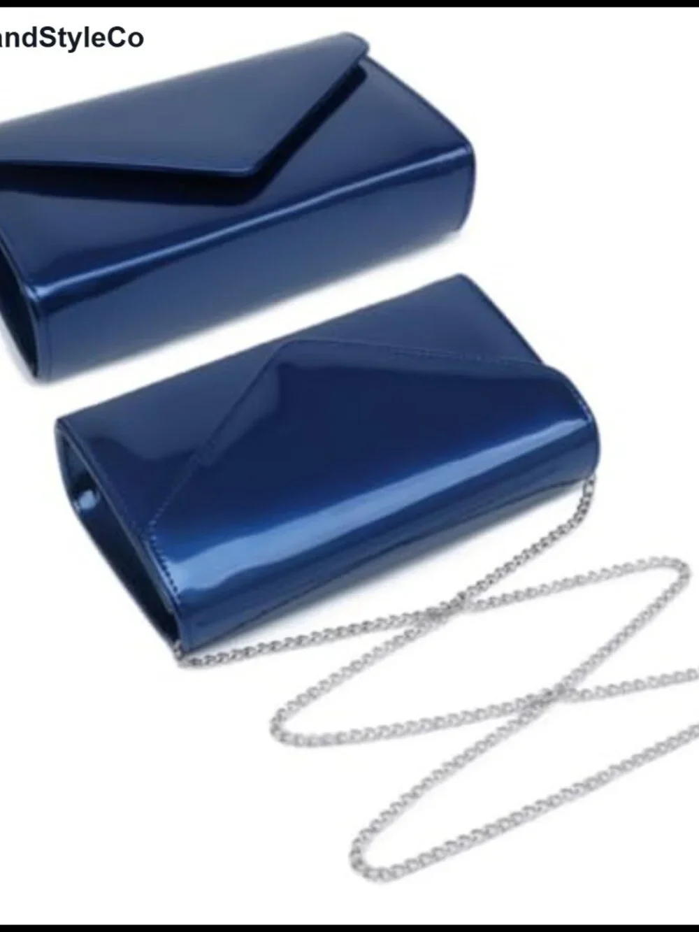 Vegan Leather Evening Clutch Purse with Detachable Chain Strap